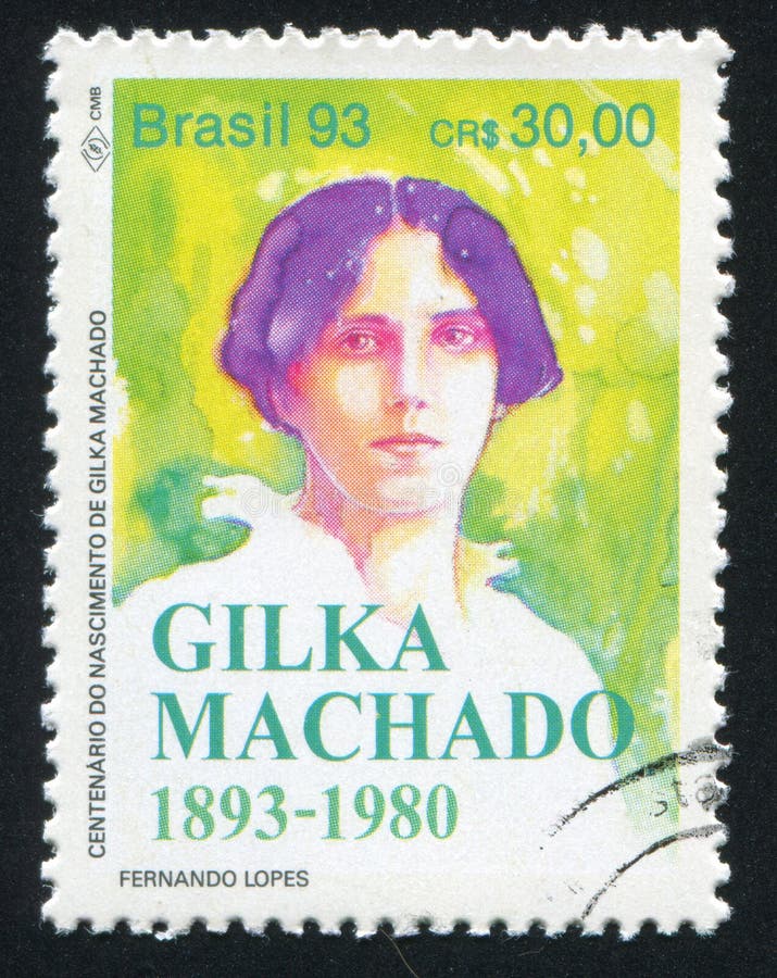 Gilka Machado som skrivs ut av Brasilien royaltyfri bild
