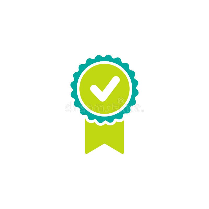 Valid Seal icon. Green and blue circle with ribbon and white tick. Quality guarantee. Flat OK sticker icon. Isolated on white. Medal, best product button. Check mark. Vector award illustration. Valid Seal icon. Green and blue circle with ribbon and white tick. Quality guarantee. Flat OK sticker icon. Isolated on white. Medal, best product button. Check mark. Vector award illustration