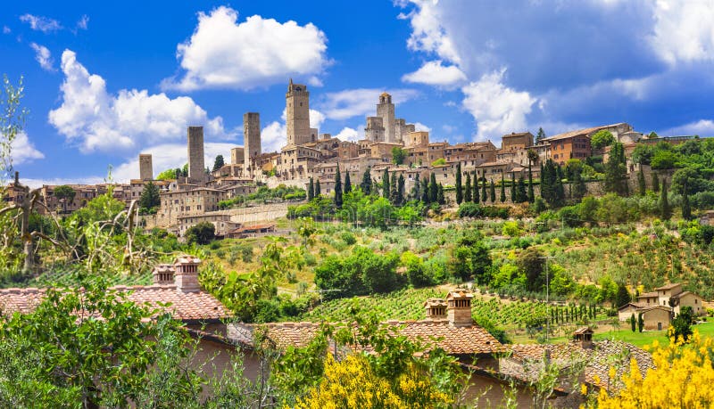 Gimignano san tuscany arkivfoto. Bild av rullning, oklarheter - 93978454