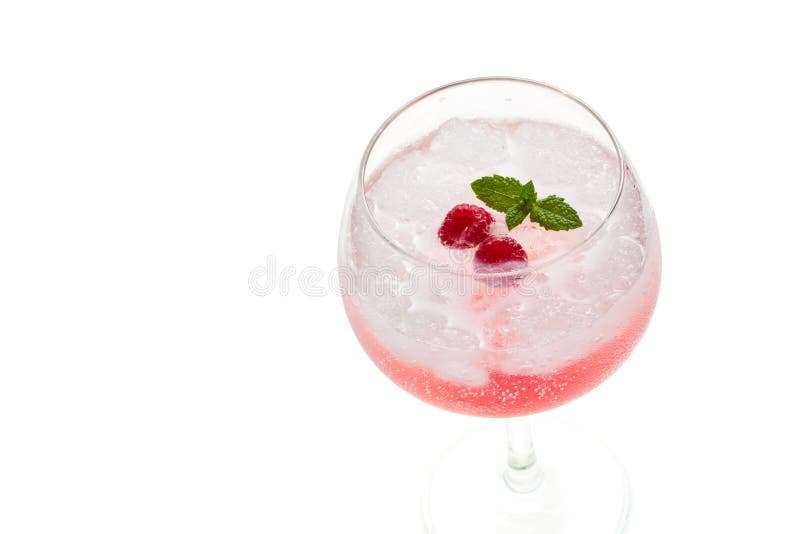 Gin hard liquorl drink with berries fruits isolated on white stock image Gin hard liquorl drink with berries fruits isolated on white stock image