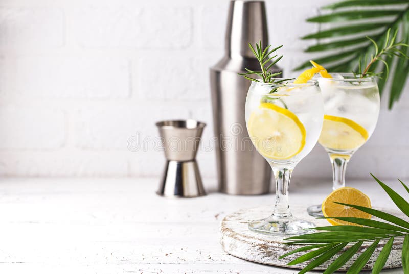 Gin Tonic Cocktail with Lemon Stock Photo Image of beverage, sweet