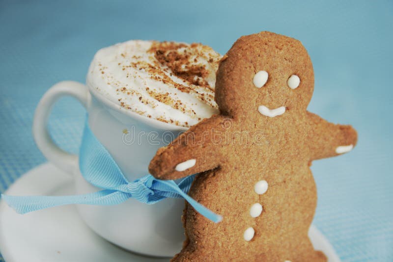 Ginger Bread and Hot Chocolate Stock Image Image of gingerbread