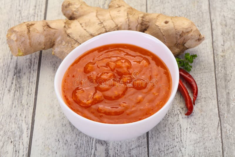 Ginger chili sauce stock image. Image of homemade, bowl 190247533