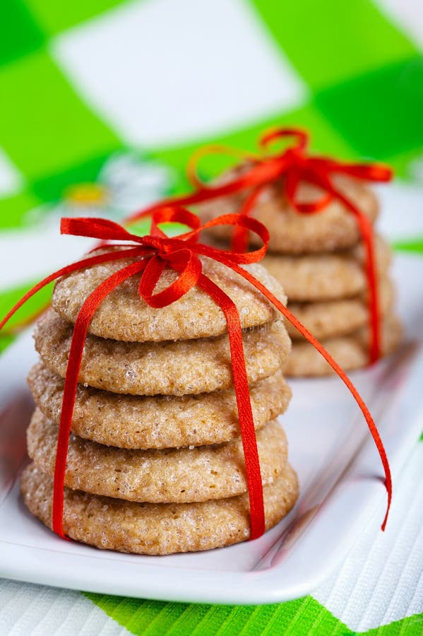 Ginger cookies on white plate