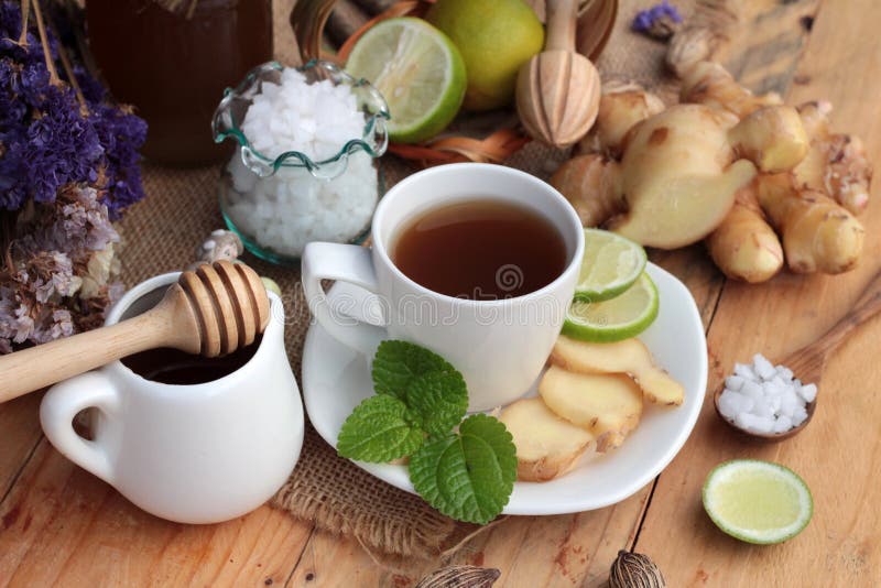 Ginger Tea with Lemon and Honey Delicious. Stock Image Image of boil