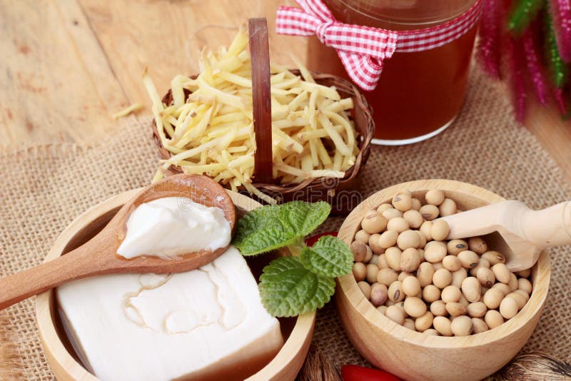 Ginger Tea and Tofu Dessert Chinese Food. Stock Image Image of wooden, medicine 69980115
