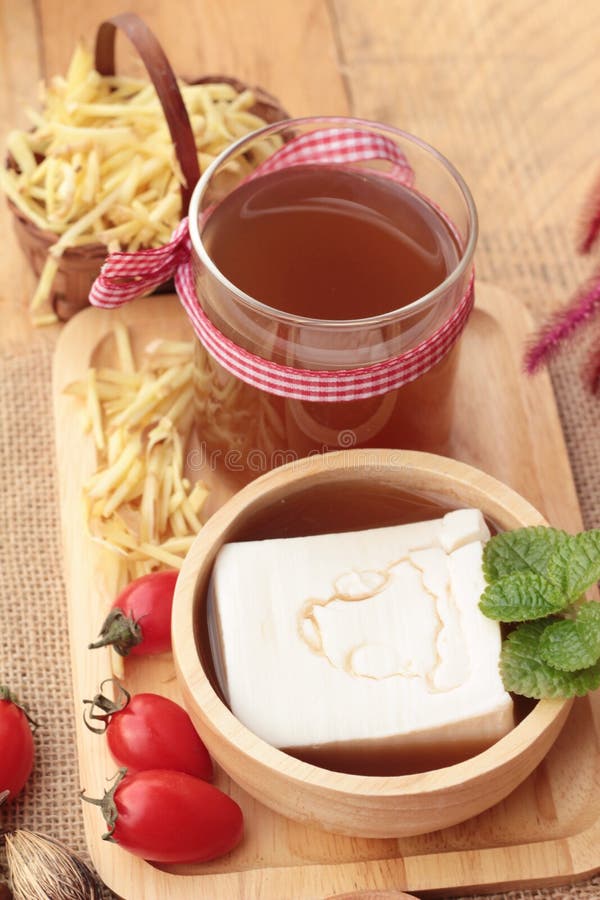 Ginger Tea and Tofu Dessert Chinese Food. Stock Image Image of