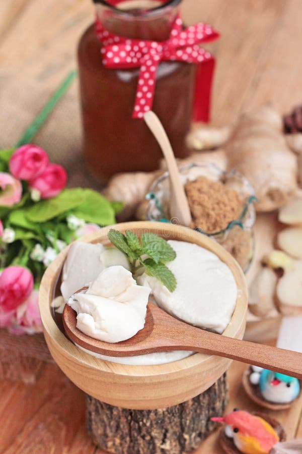 Ginger Tea and Tofu Dessert Chinese Food. Stock Photo - Image of taste