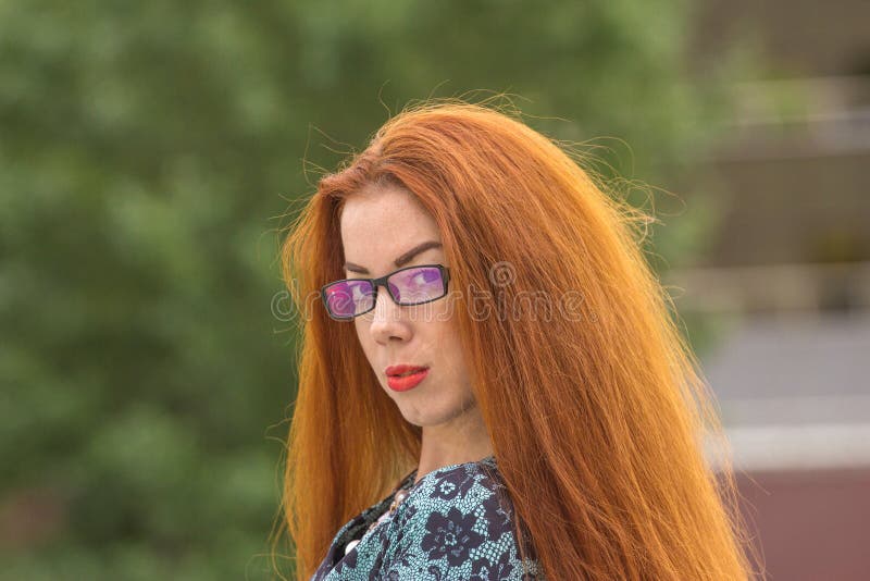 Ginger Woman Close Up Portrait Stock Image Image Of Ginger Woman