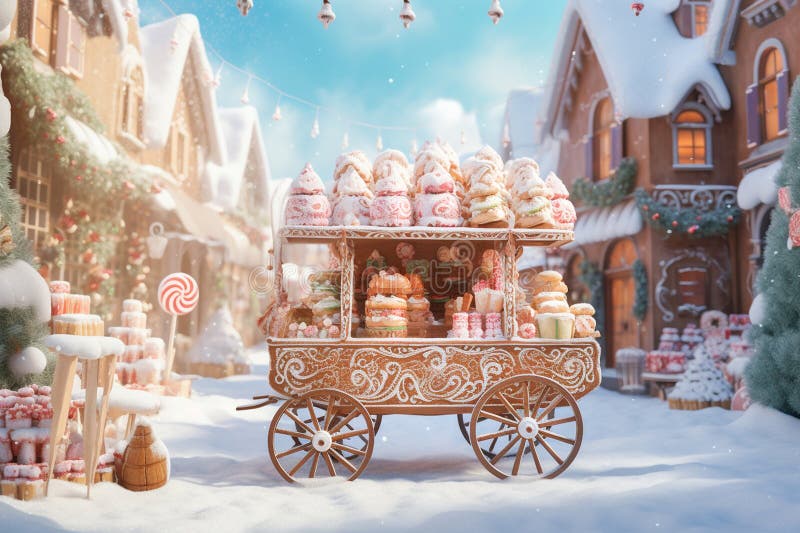 Gingerbread cart. image royalty free illustration.