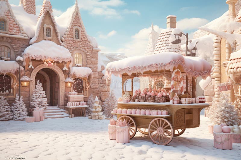 Gingerbread cart. image royalty free illustration.