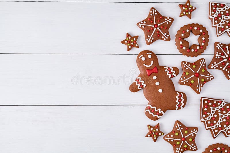 Gingerbread cookies christmas composition, with royalty free stock photo Gingerbread cookies christmas composition, with royalty free stock photo