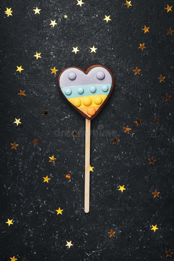 Gingerbread Heart on Background Stock Image - Image of indoors, holiday