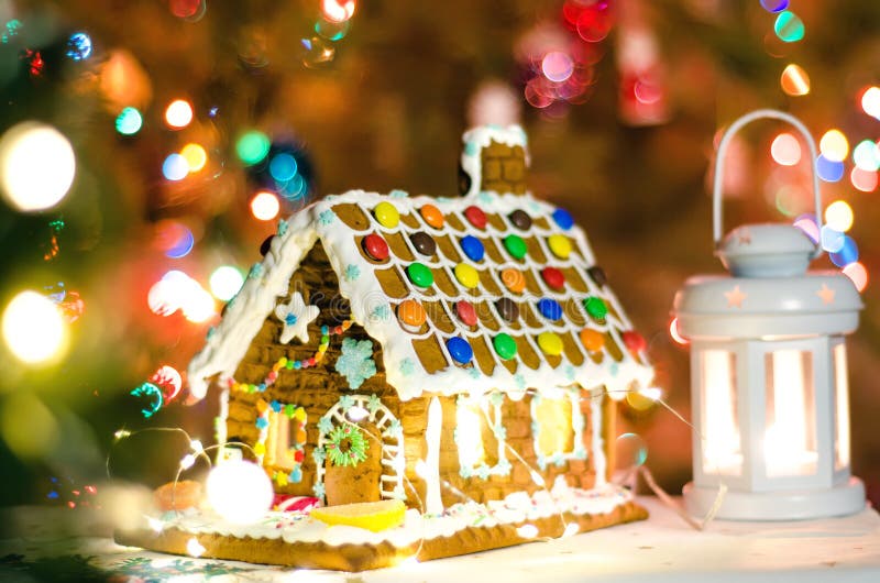 Gingerbread house stock image. Image of bokeh, blurred 200327709