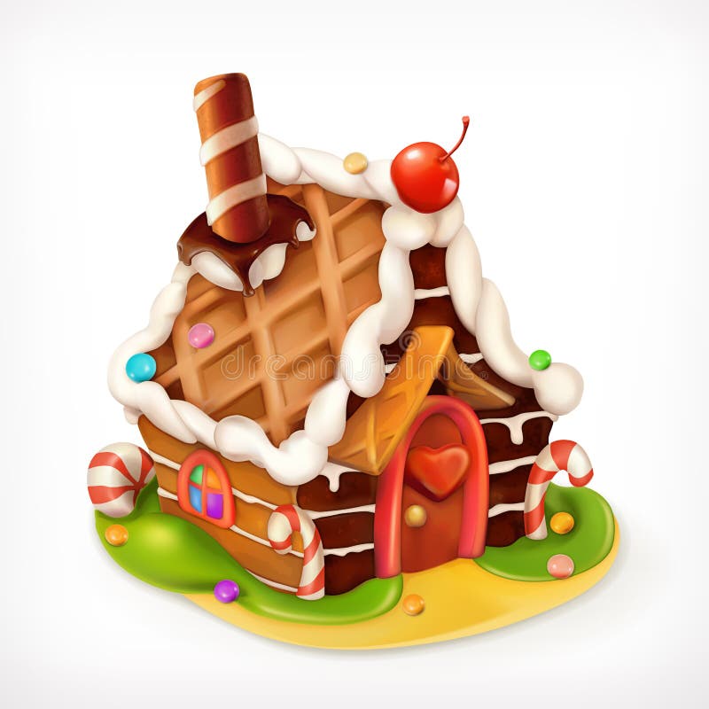 Gingerbread house icon vector illustration