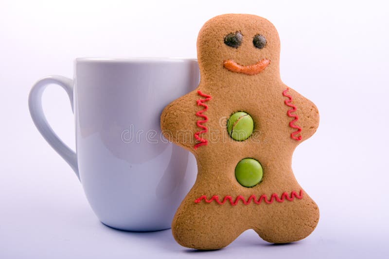 Gingerbread Man and Cup stock photos