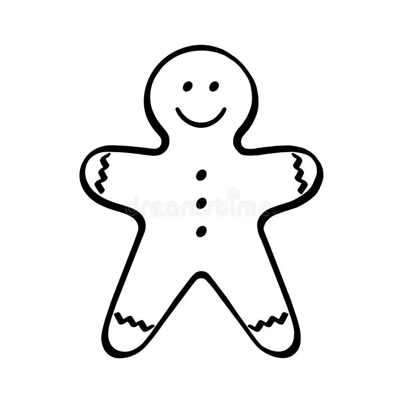 Gingerbread Man Drawing Illustration Svg File for Cricut, Vector,  Silhouette, Plotter Svg, EPS, Jpg, PNG, Pdf, Digital Download - Etsy