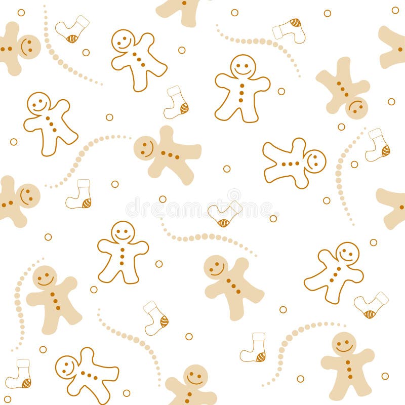 Gingerbread seamless pattern christmas stock illustration