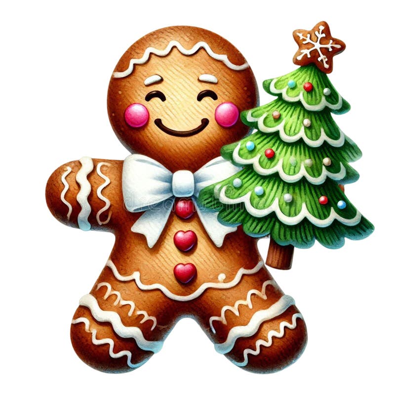 ' gingerbrood ' met kerstboomdruk royalty-vrije illustratie