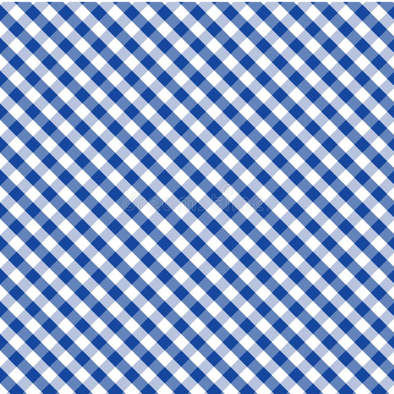 Gingham Cross Weave, Blue, Seamless Background Stock Vector