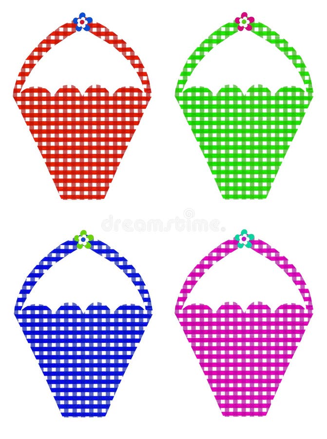 Gingham cztery Kolorowego Kosza ilustracji