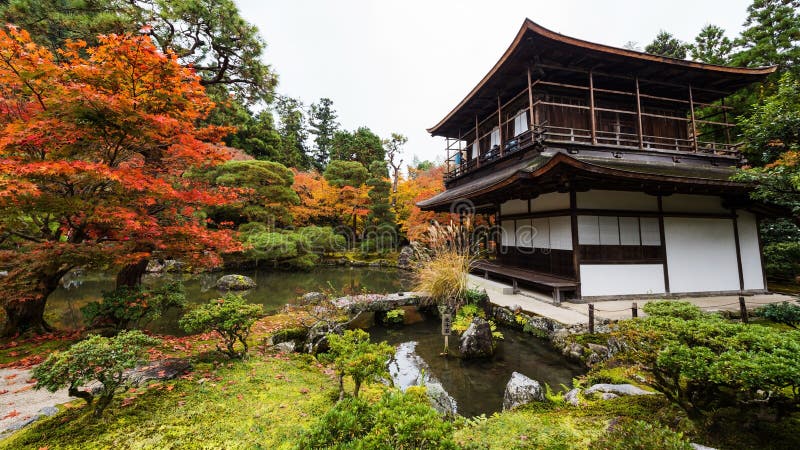 Ginkakuji with autumn garden, Kyoto. Silver Pavilion or Ginkakuji temple with autumn garden in Kyoto, Japan stock photo Ginkakuji with autumn garden, Kyoto. Silver Pavilion or Ginkakuji temple with autumn garden in Kyoto, Japan stock photo