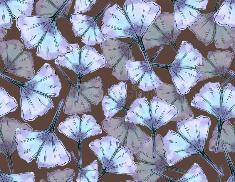 Ginkgo verlaat naadloos patroon Waterverf botanische illustratie vector illustratie Ginkgo verlaat naadloos patroon Waterverf botanische illustratie vector illustratie