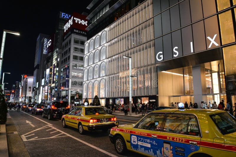 Ginza Street, Shopping Street in Tokyo, Japan Editorial Stock Photo ...