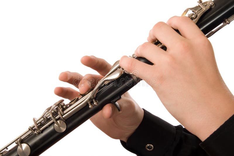 Mani Su Un Clarinetto In Bianco E Nero Fotografia Stock Immagine Di Concerto Musica 140109880