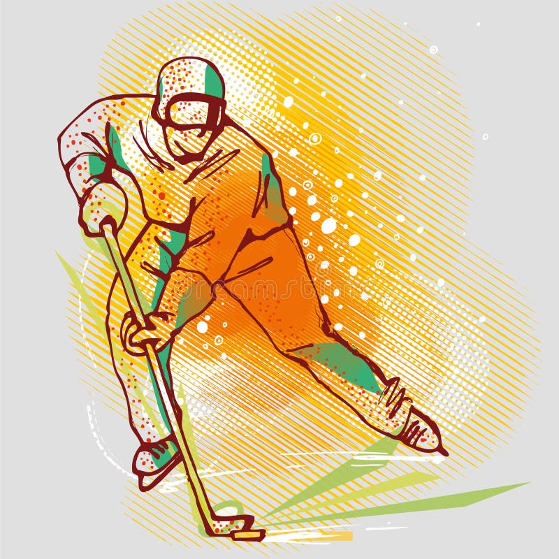 Giocatore di hockey sui grafici, immagine di vettore royalty illustrazione gratis Giocatore di hockey sui grafici, immagine di vettore royalty illustrazione gratis