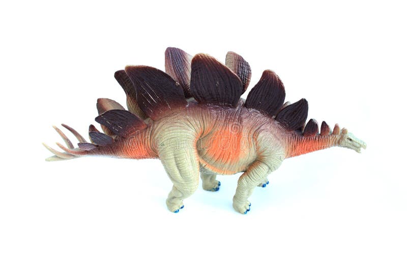 Giocattolo del dinosauro di stegosauro sull'isolato su immagini stock libere da diritti