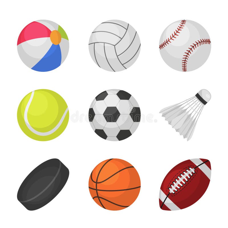 Giochi di sfera Vettore delle palle di rugby di pallacanestro dell'hockey del bambinton di calcio di calcio di tennis di baseball royalty illustrazione gratis Giochi di sfera Vettore delle palle di rugby di pallacanestro dell'hockey del bambinton di calcio di calcio di tennis di baseball royalty illustrazione gratis