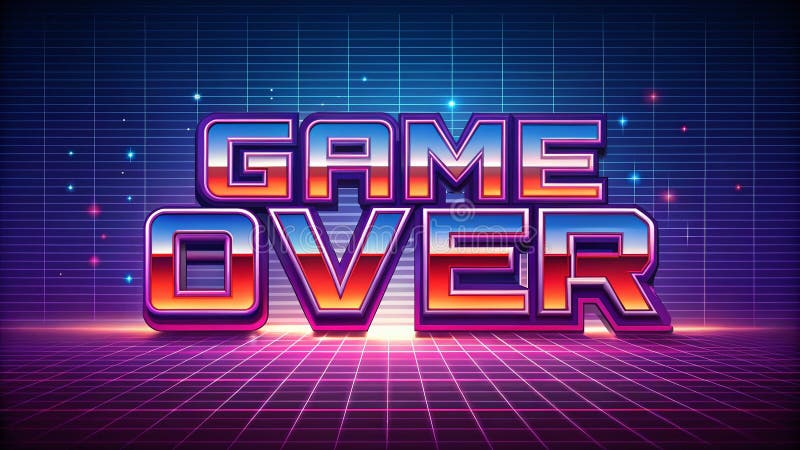 Gioco 3D dinamico sovrapposto a un effetto di testo Carattere modificabile per progetti Pixel Art di progettazione di giochi retro illustrazione di stock