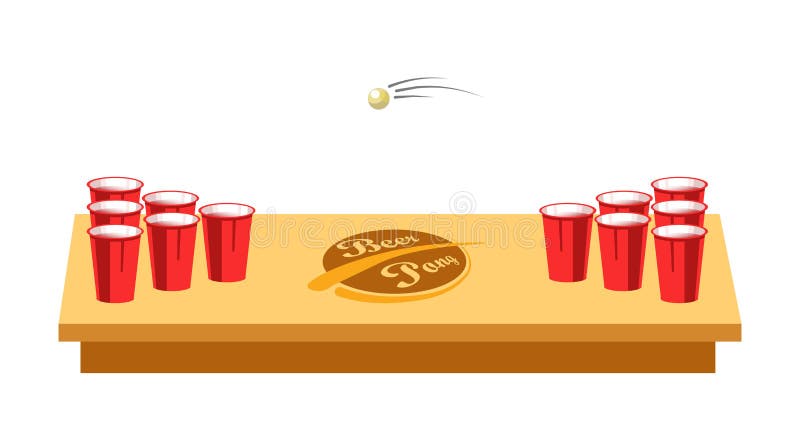 Gioco del pong della birra per il partito sulla tavola di legno