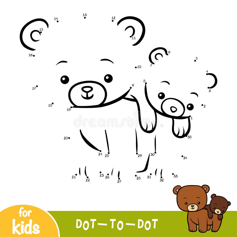 Gioco di numeri, gioco di istruzione per i bambini, due orsi illustrazione di stock Gioco di numeri, gioco di istruzione per i bambini, due orsi illustrazione di stock