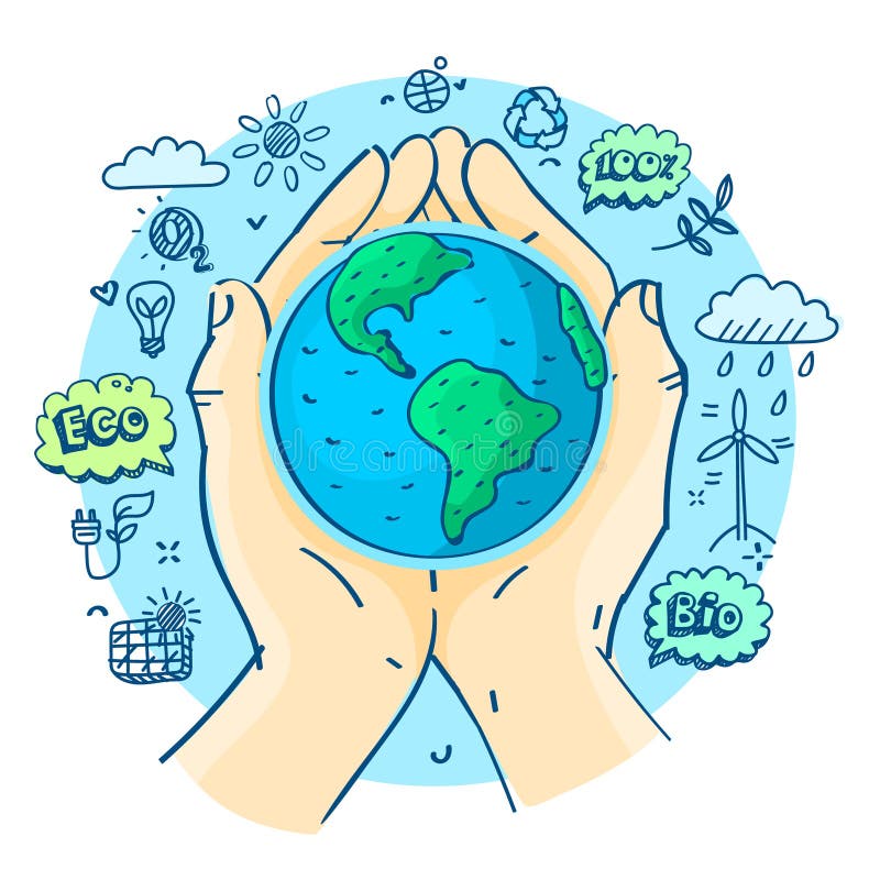 Giornata per la Terra felice illustrazione di stock Giornata per la Terra felice illustrazione di stock