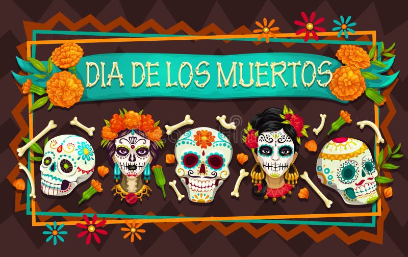 Giorno dei crani messicani morti di festa, scheletri