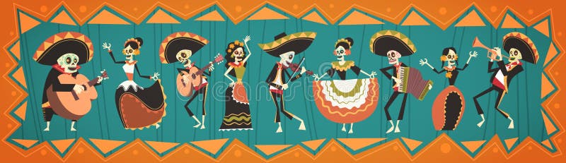 Giorno del messicano tradizionale morto Halloween Dia De Los Muertos Holiday