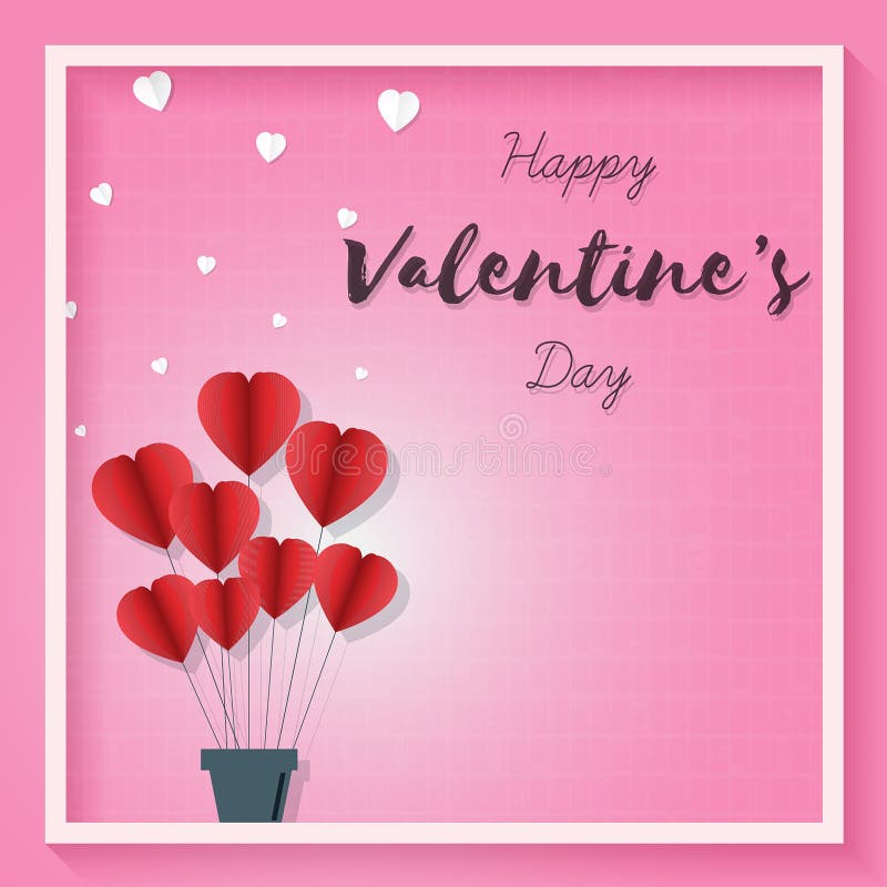 Giorno di biglietti di S. Valentino su fondo rosa con il modello di arte della carta dei cuori di amore, illustrazione di vettore royalty illustrazione gratis Giorno di biglietti di S. Valentino su fondo rosa con il modello di arte della carta dei cuori di amore, illustrazione di vettore royalty illustrazione gratis