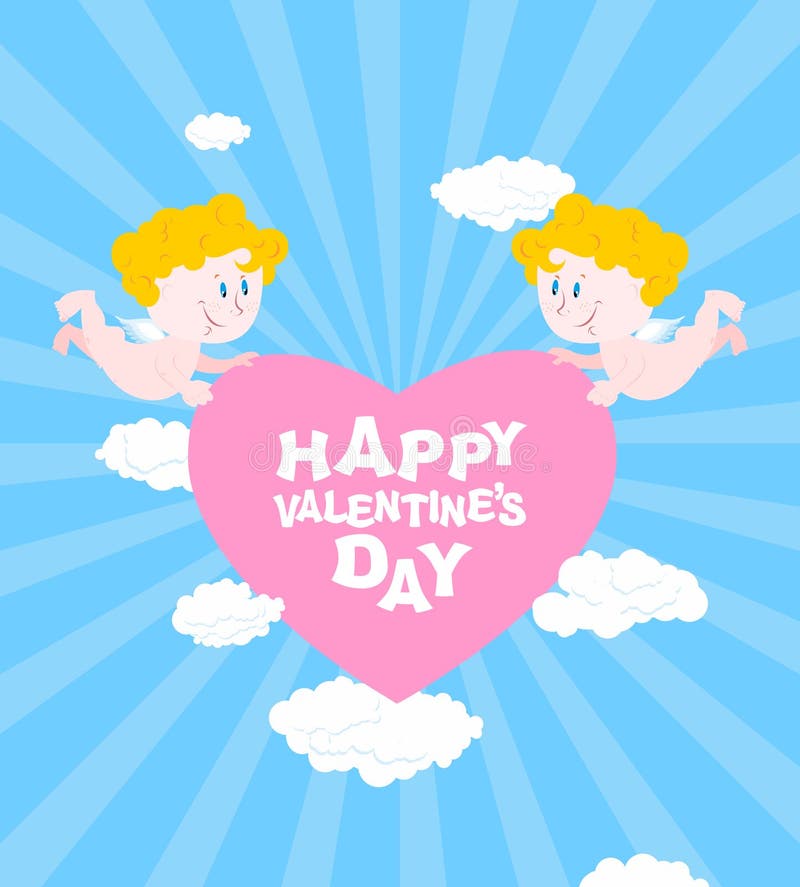 Giorno felice dei biglietti di S Cartolina d'auguri per il giorno dei biglietti di S royalty illustrazione gratis Giorno felice dei biglietti di S Cartolina d'auguri per il giorno dei biglietti di S royalty illustrazione gratis
