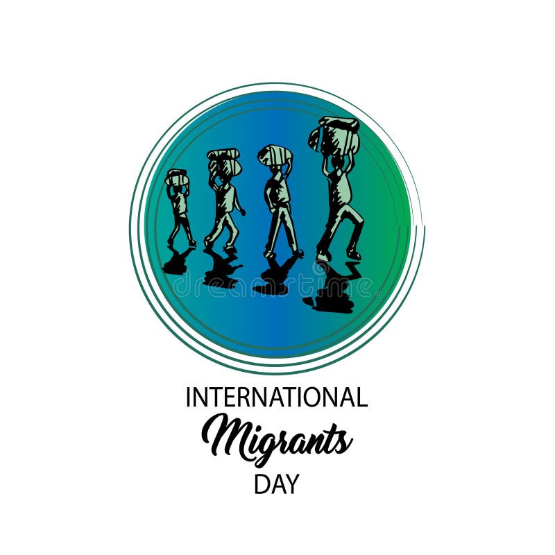 Giorno internazionale dei migranti illustrazione vettoriale Giorno internazionale dei migranti illustrazione vettoriale