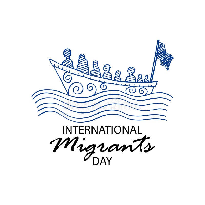 Giorno internazionale dei migranti royalty illustrazione gratis Giorno internazionale dei migranti royalty illustrazione gratis