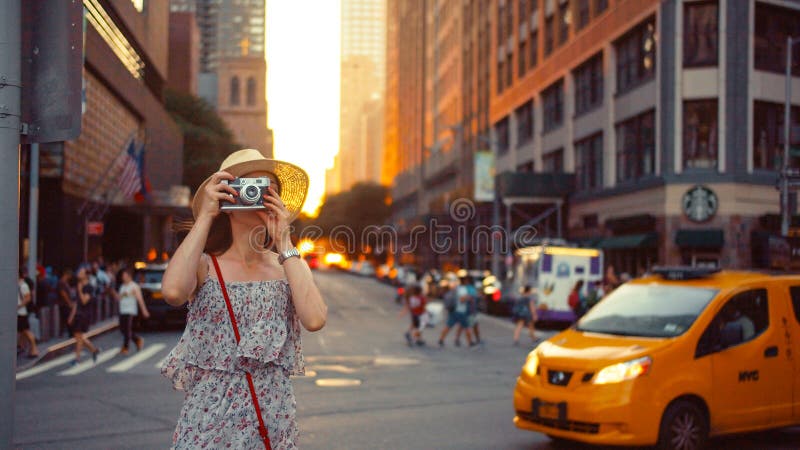 Giovane fotografo a new york fotografia stock