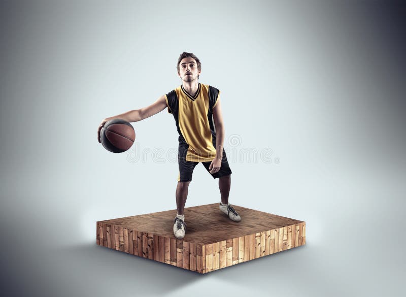 Giovane giocatore di pallacanestro fotografie stock Giovane giocatore di pallacanestro fotografie stock