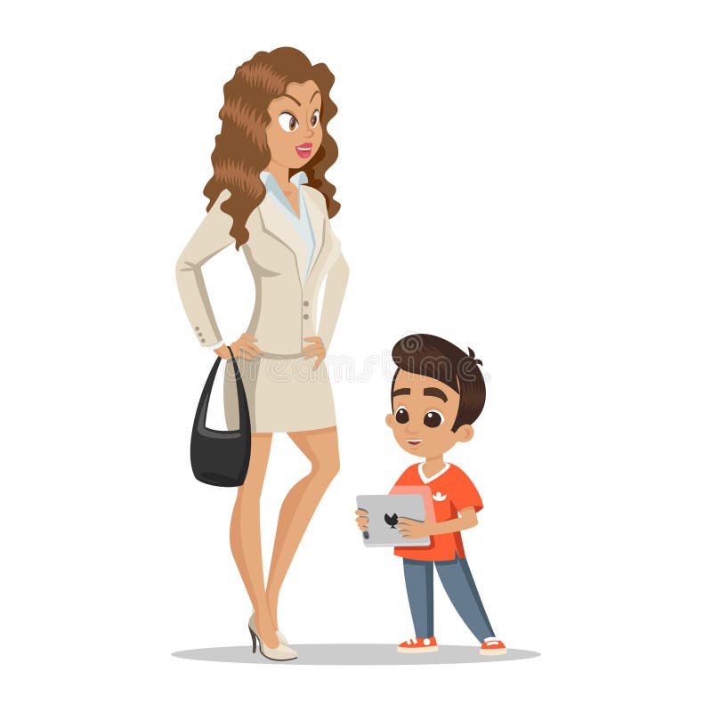 Giovane madre attraente con il suo piccolo figlio Ragazzino felice Concetto 'nucleo familiare' felice Madre di amore Giovane fami illustrazione di stock Giovane madre attraente con il suo piccolo figlio Ragazzino felice Concetto 'nucleo familiare' felice Madre di amore Giovane fami illustrazione di stock