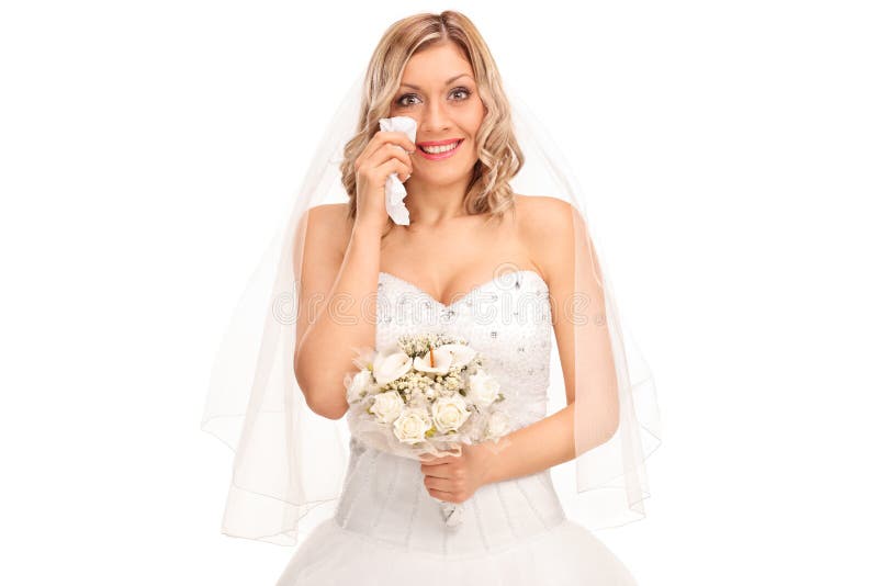 Giovane sposa bionda che grida dalla gioia immagine stock libera da diritti Giovane sposa bionda che grida dalla gioia immagine stock libera da diritti