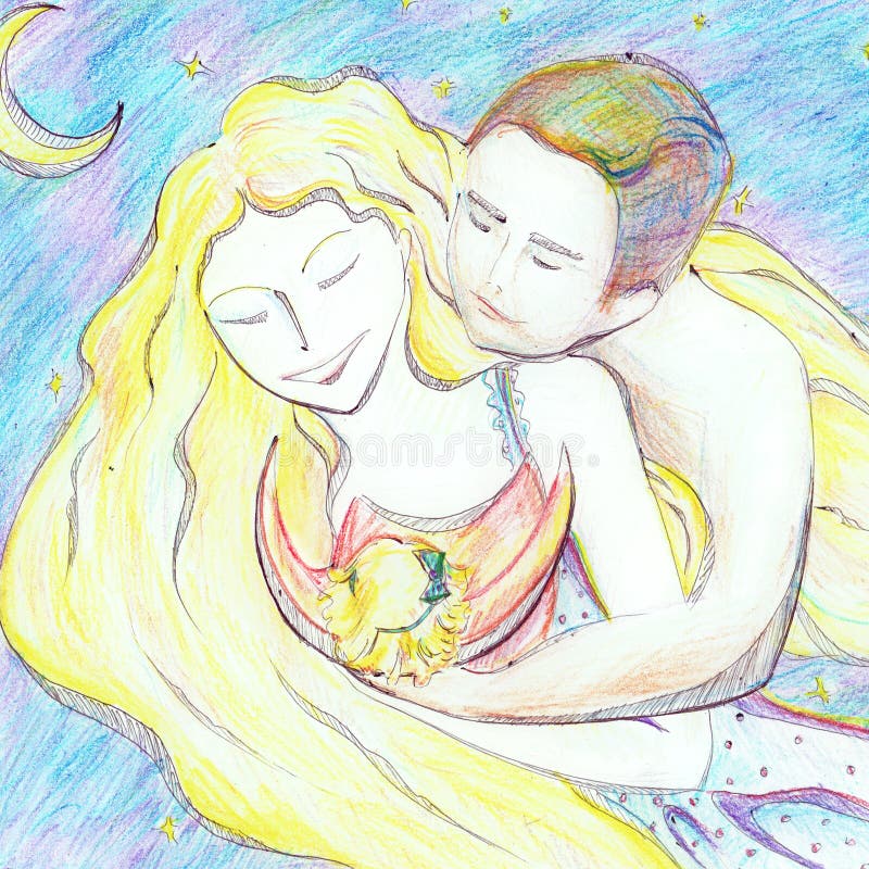 Giovani genitori felici che abbracciano una piccola illustrazione del bambino illustrazione vettoriale Giovani genitori felici che abbracciano una piccola illustrazione del bambino illustrazione vettoriale