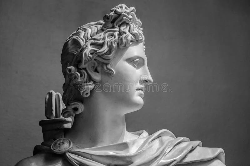 Gipsowa statua głowy Apollina obrazy stock