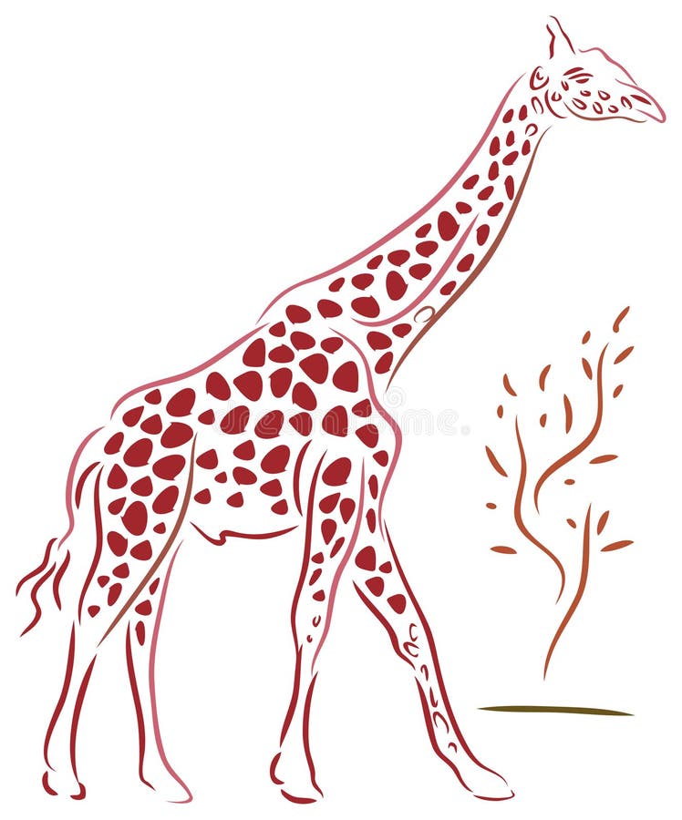 Girafe illustration de vecteur. Illustration du longtemps - 40466039