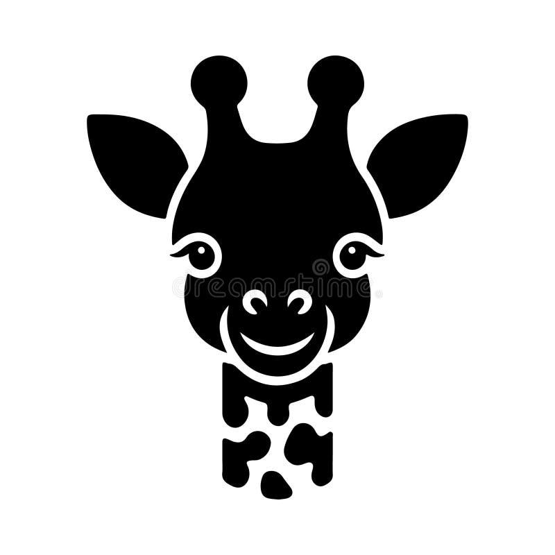 Giraffa Face Silhouette con un'occhiata amichevole royalty illustrazione gratis